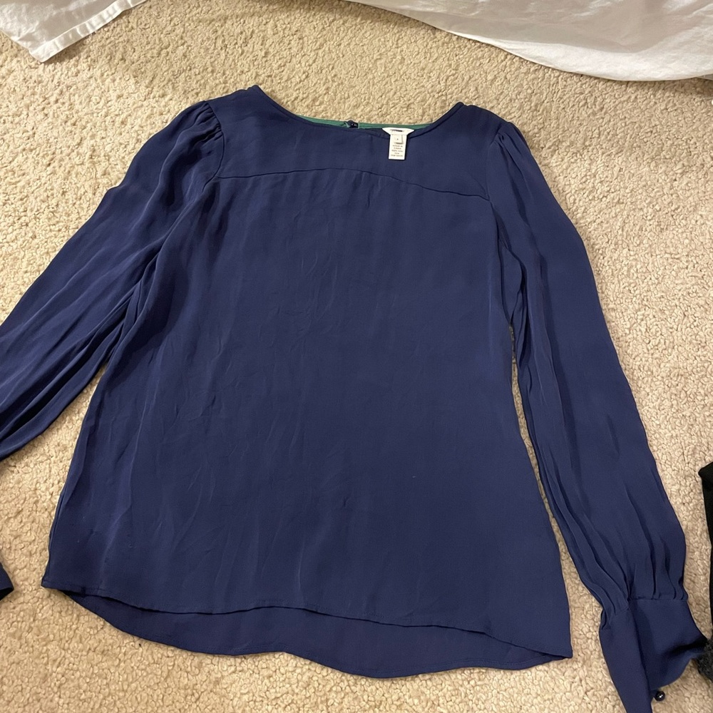 J. Crew Navy blouse perfect staple piece